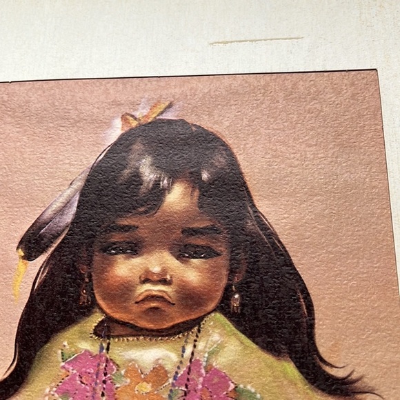 𝅺Vintage Navajo Native American Girl 70s Chris Toffersey Art Print - Picture 2 of 3